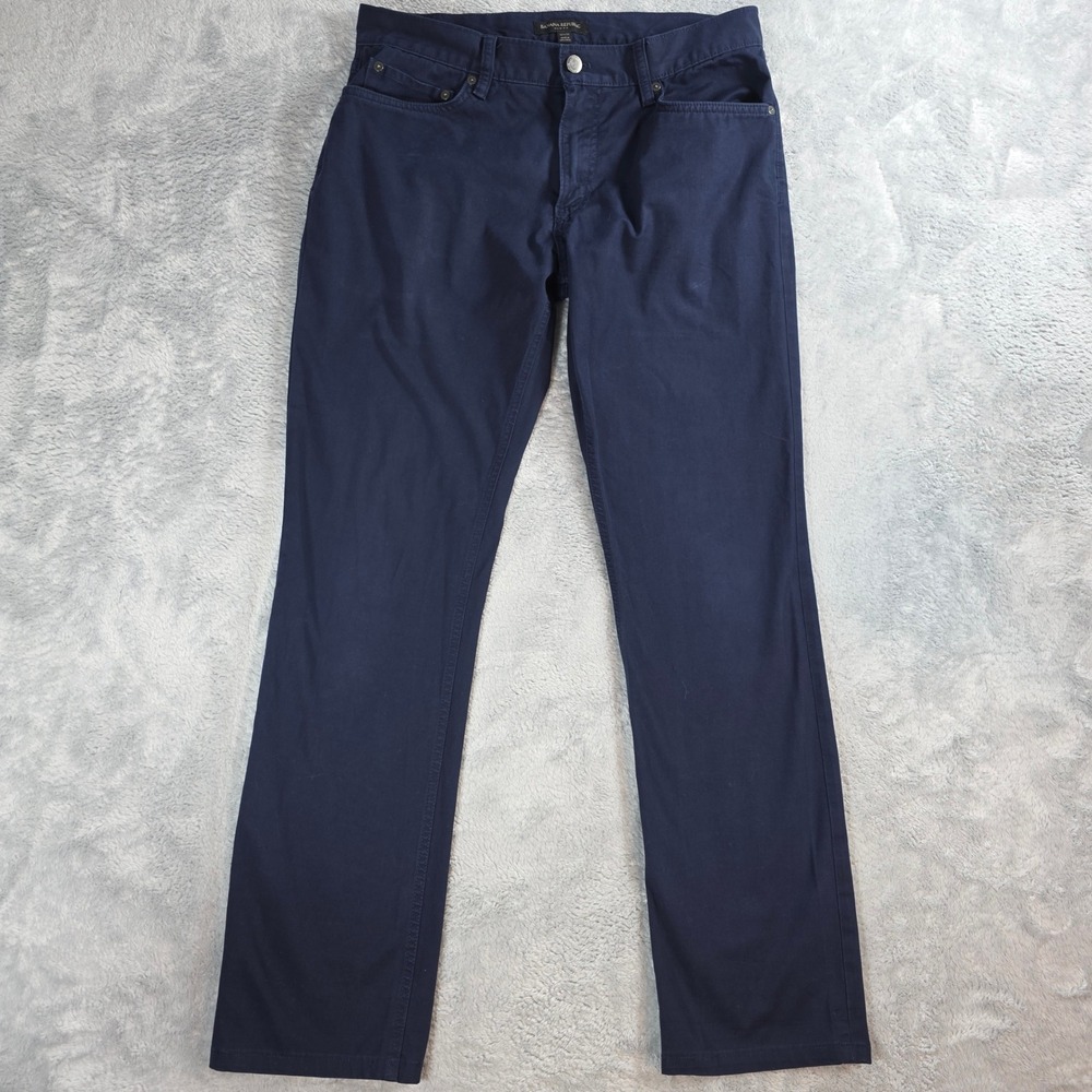 Banana Republic Mens 32x32 (31.5) Navy Blue Slim Fit Chinos Stretch Cotton Pants